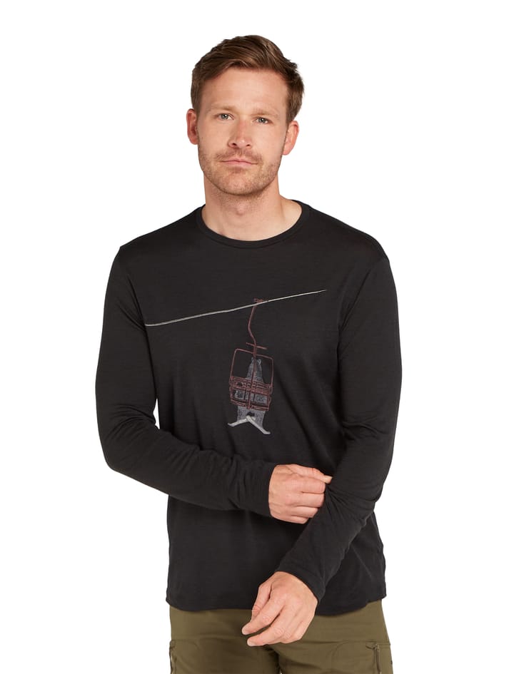 Icebreaker Merino 150 Tech Lite Long Sleeve T-Shirt Bear Lift Black Icebreaker