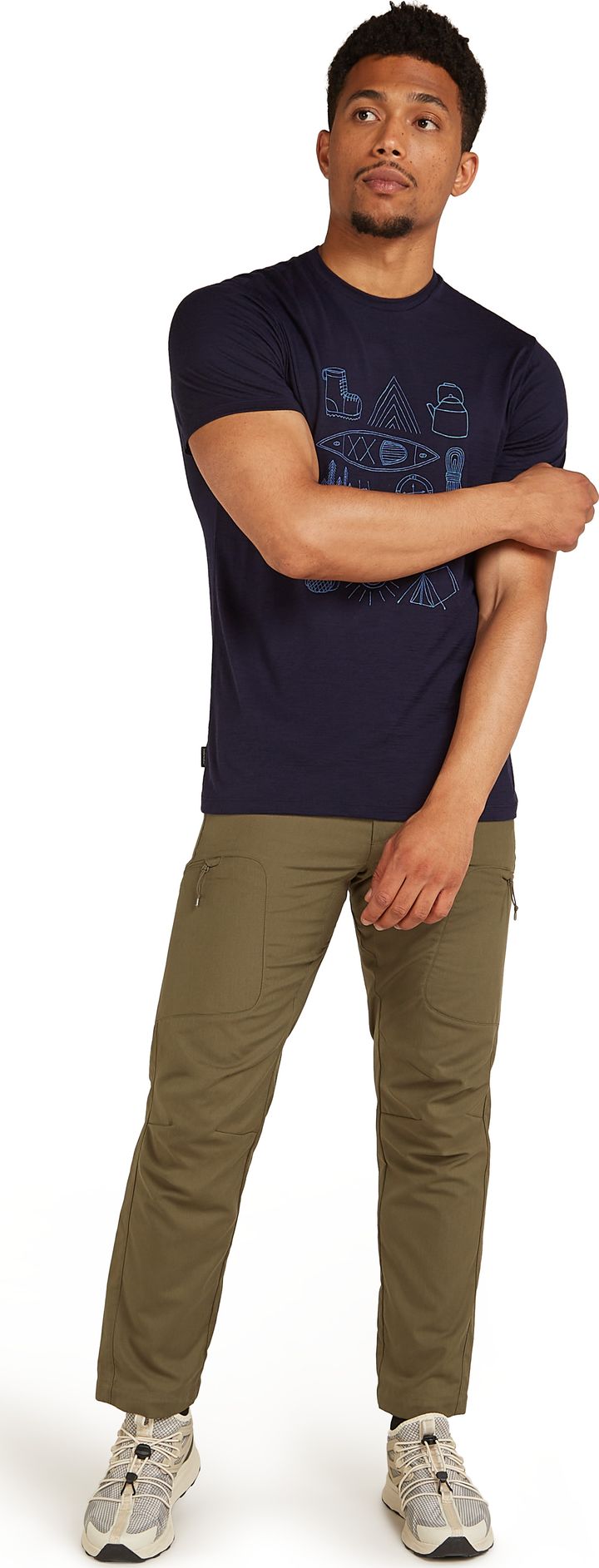 Icebreaker Men's Merino 150 Tech Lite Shortsleeve T-shirt Camp Ess Midnight Navy Icebreaker