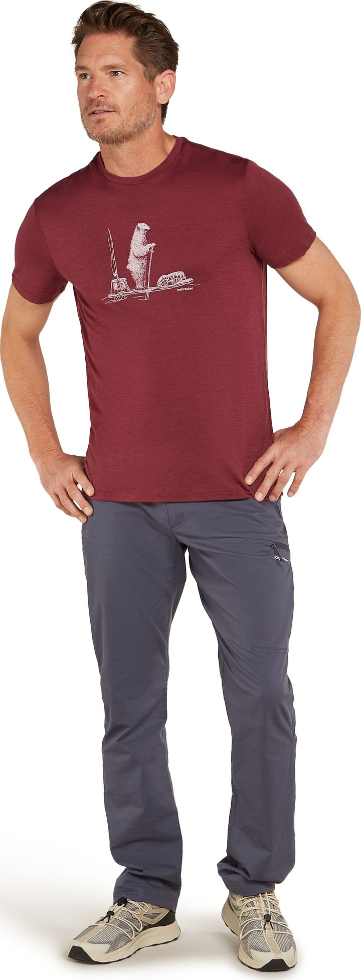 Icebreaker Men's Merino 150 Tech Lite Short Sleeve T-Shirt Polar Paddle Port Icebreaker