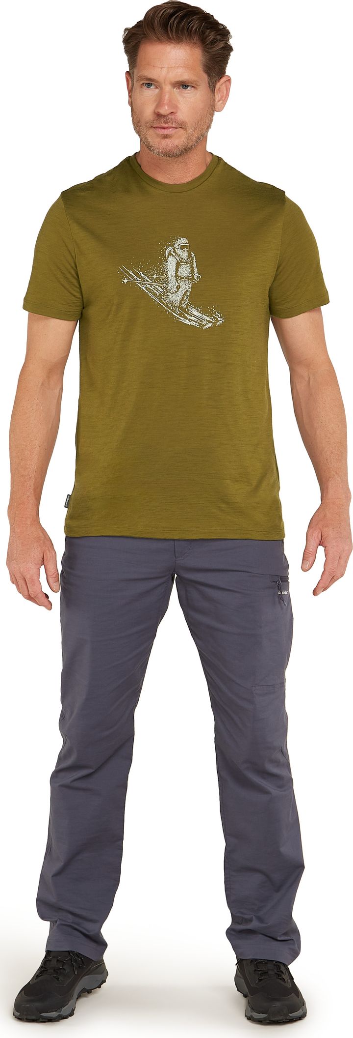 Icebreaker Men's Merino 150 Tech Lite Short Sleeve T-Shirt Skiing YetiPaddle Algae Icebreaker