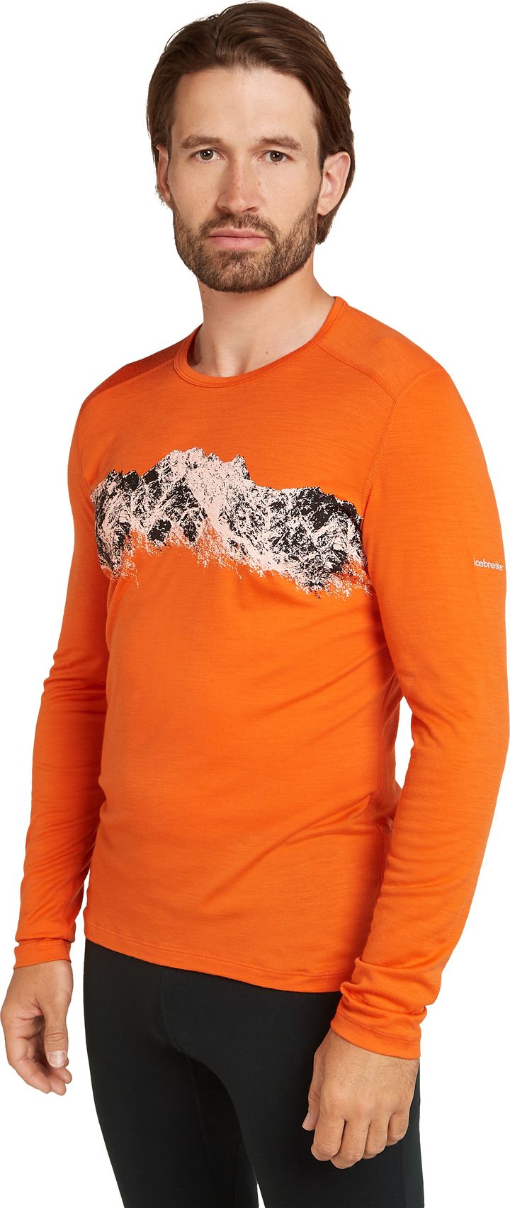 Icebreaker Men's Merino 200 Oasis Longsleeve Crewe Remarkables Blaze Icebreaker