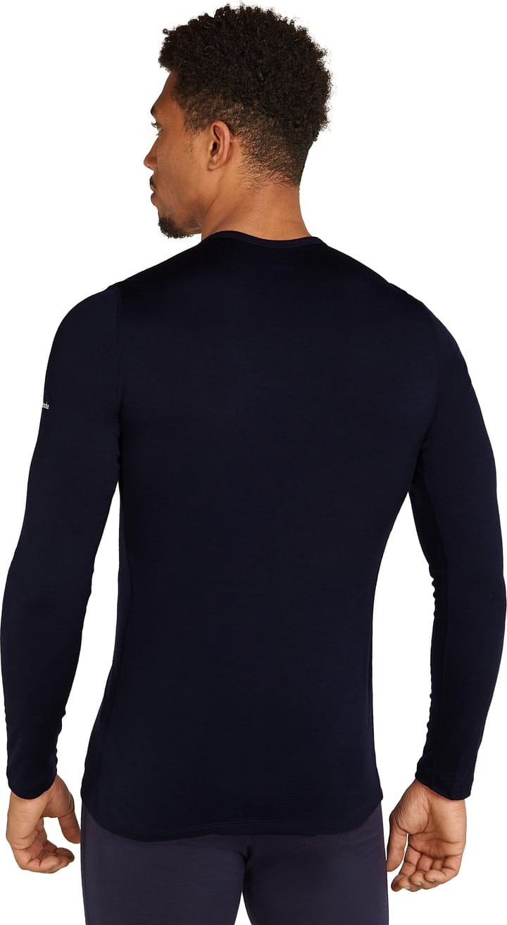 Icebreaker Men's Merino 200 Oasis Longsleeve Crewe Remarkables Midnight Navy Icebreaker