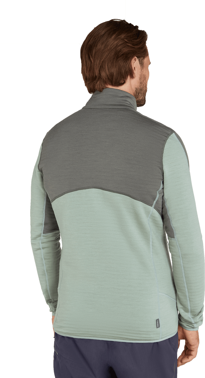 Icebreaker Men's Merino 400 Realfleece Descender Longsleeve Zip Galaxy/Moss/Core Black Icebreaker