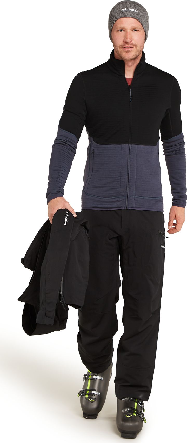 Icebreaker Men's Merino 400 Realfleece Descender Longsleeve Zip Icebreaker