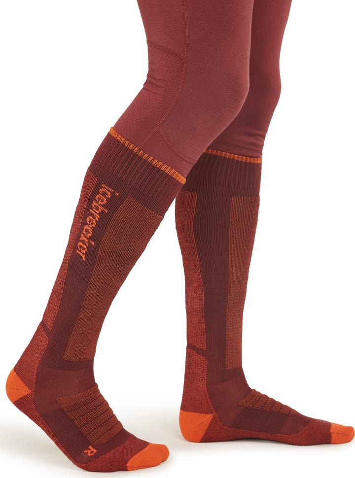 Icebreaker Men's Merino Ski+ Medium Port/blaze/cedar Wood Icebreaker