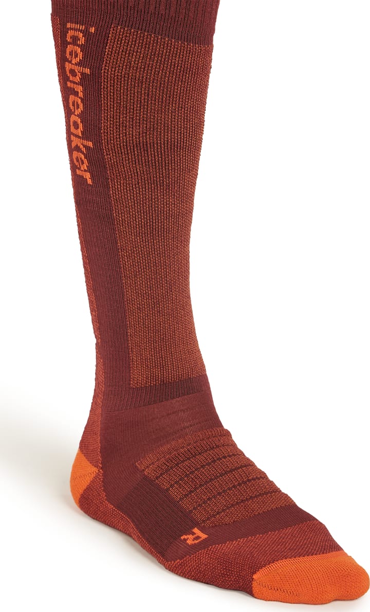 Icebreaker Men's Merino Ski+ Medium Port/blaze/cedar Wood Icebreaker