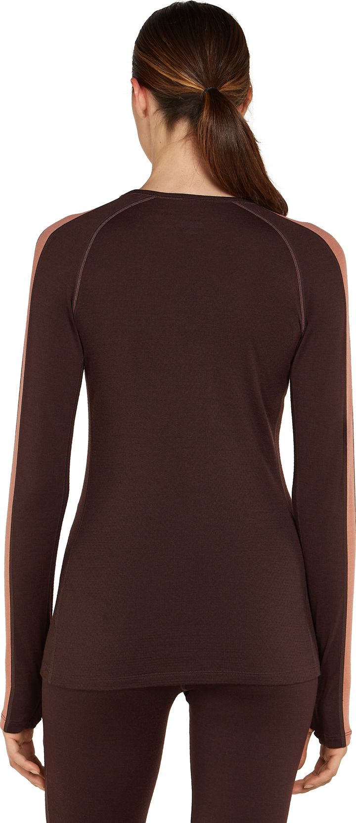 Icebreaker Women's Zoneknit 260 Longsleeve Crewe Bittersweet/Cedar Wood/Core Black Icebreaker