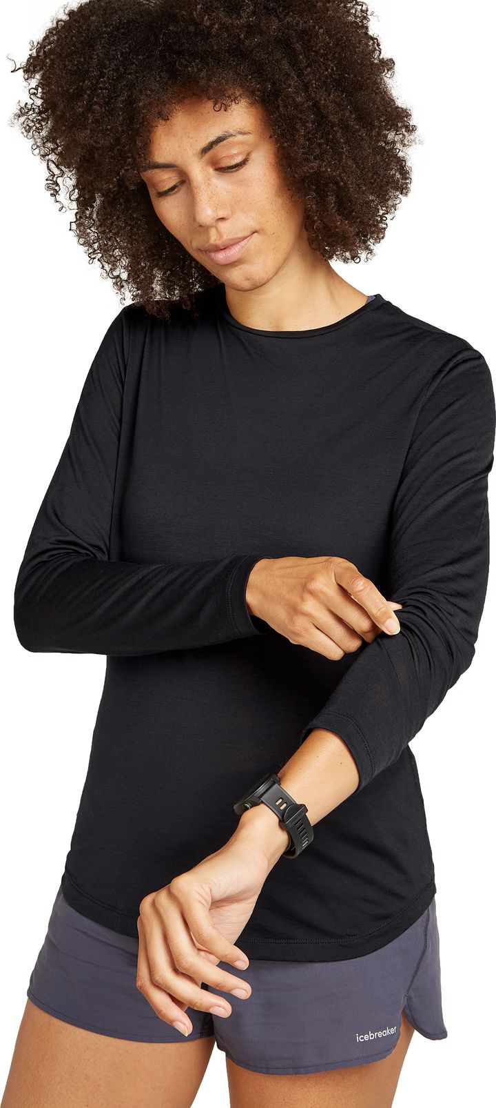 Icebreaker Women's Merino 125 Cool-Lite™ Sphere III Long Sleeve Tee Black Icebreaker