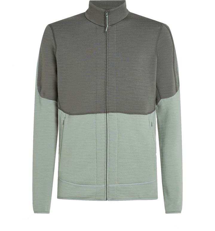 Icebreaker Men's Merino 400 Realfleece Descender Longsleeve Zip Galaxy/Moss/Core Black Icebreaker