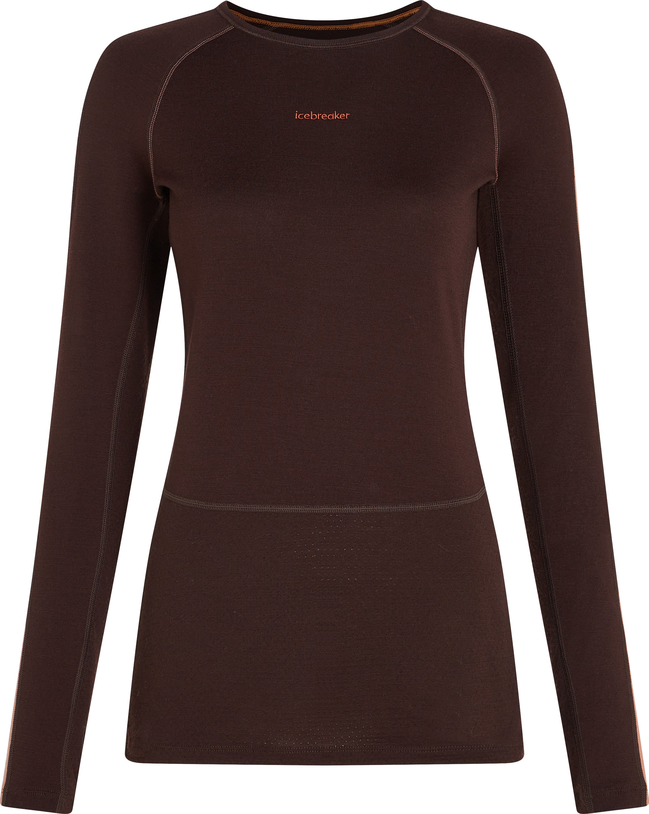 Icebreaker Women’s Zoneknit 260 Longsleeve Crewe Bittersweet/Cedar Wood/Core Black