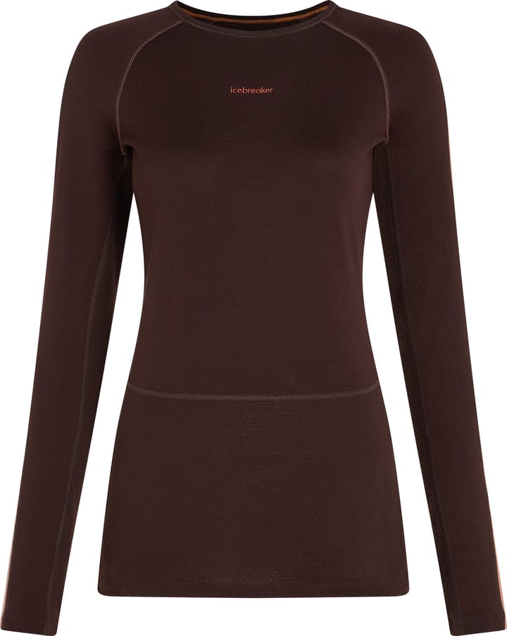 Icebreaker Women's Zoneknit 260 Longsleeve Crewe Bittersweet/Cedar Wood/Core Black Icebreaker