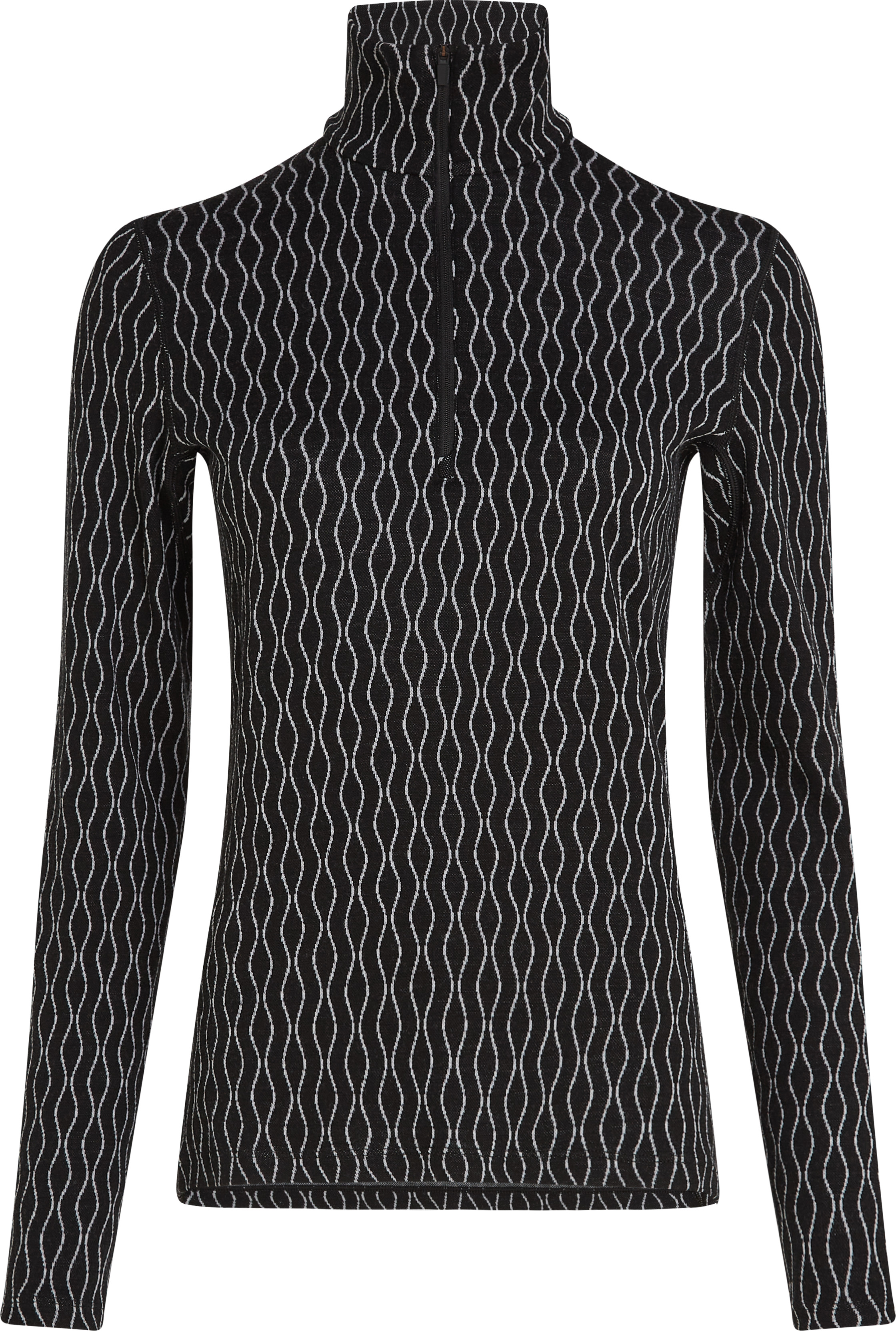 Icebreaker Women’s Merino 260 Vertex Longsleeve Zip On-Piste Black/Snow