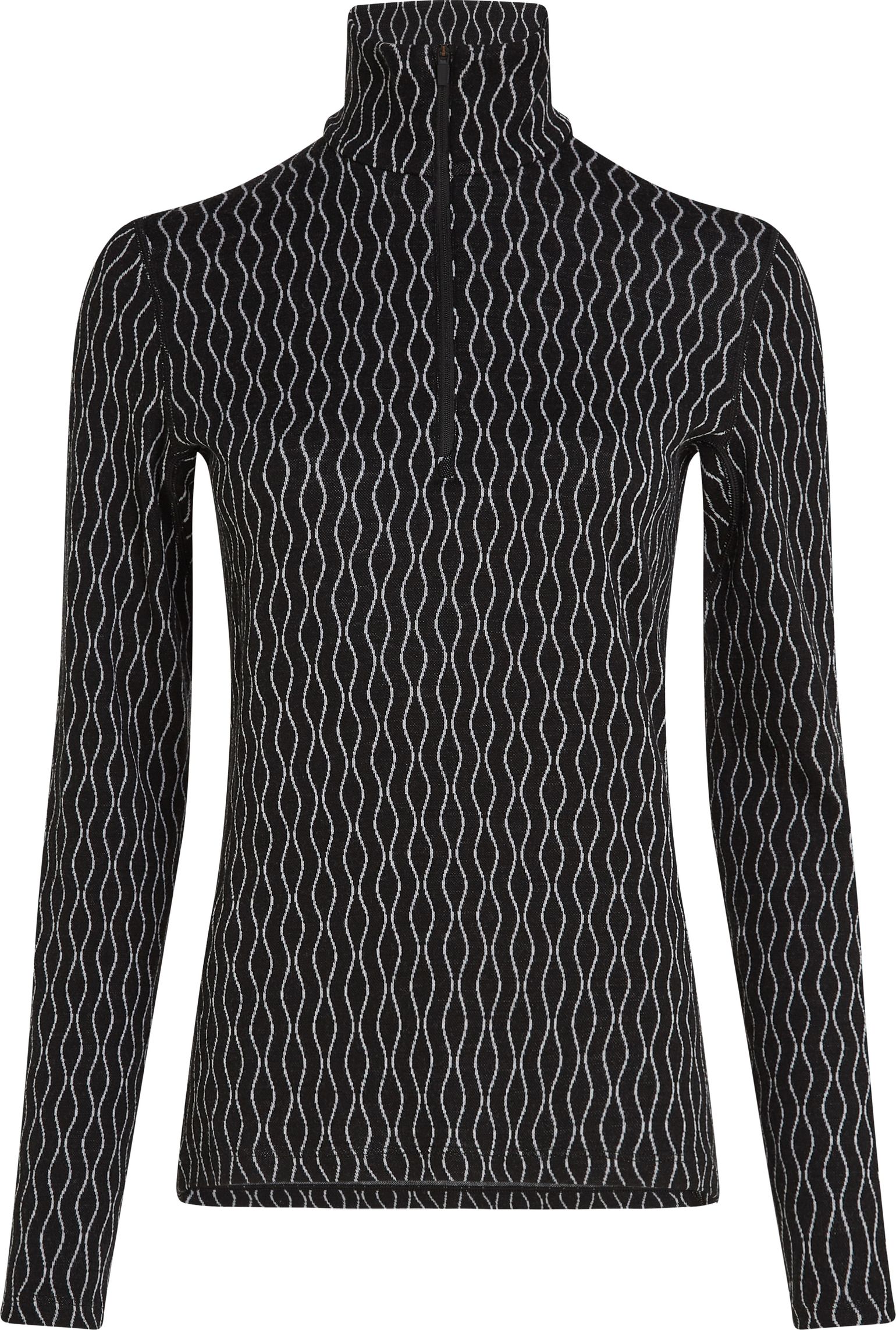 Icebreaker Women's Merino 260 Vertex Longsleeve Zip On-Piste Black/Snow