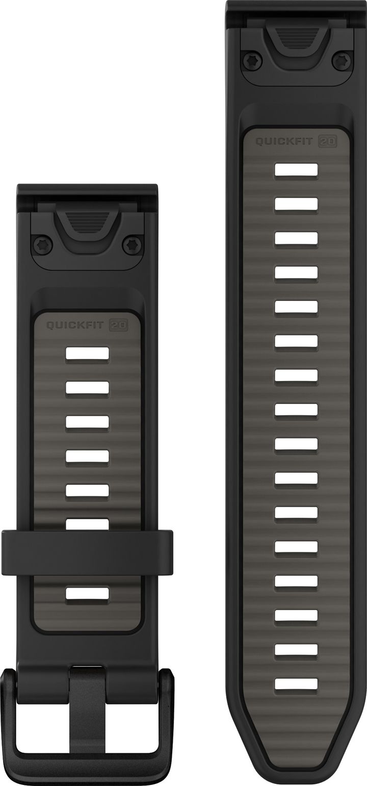 Garmin Quickfit Watch Bands Black/pebble Gray Silicone Garmin