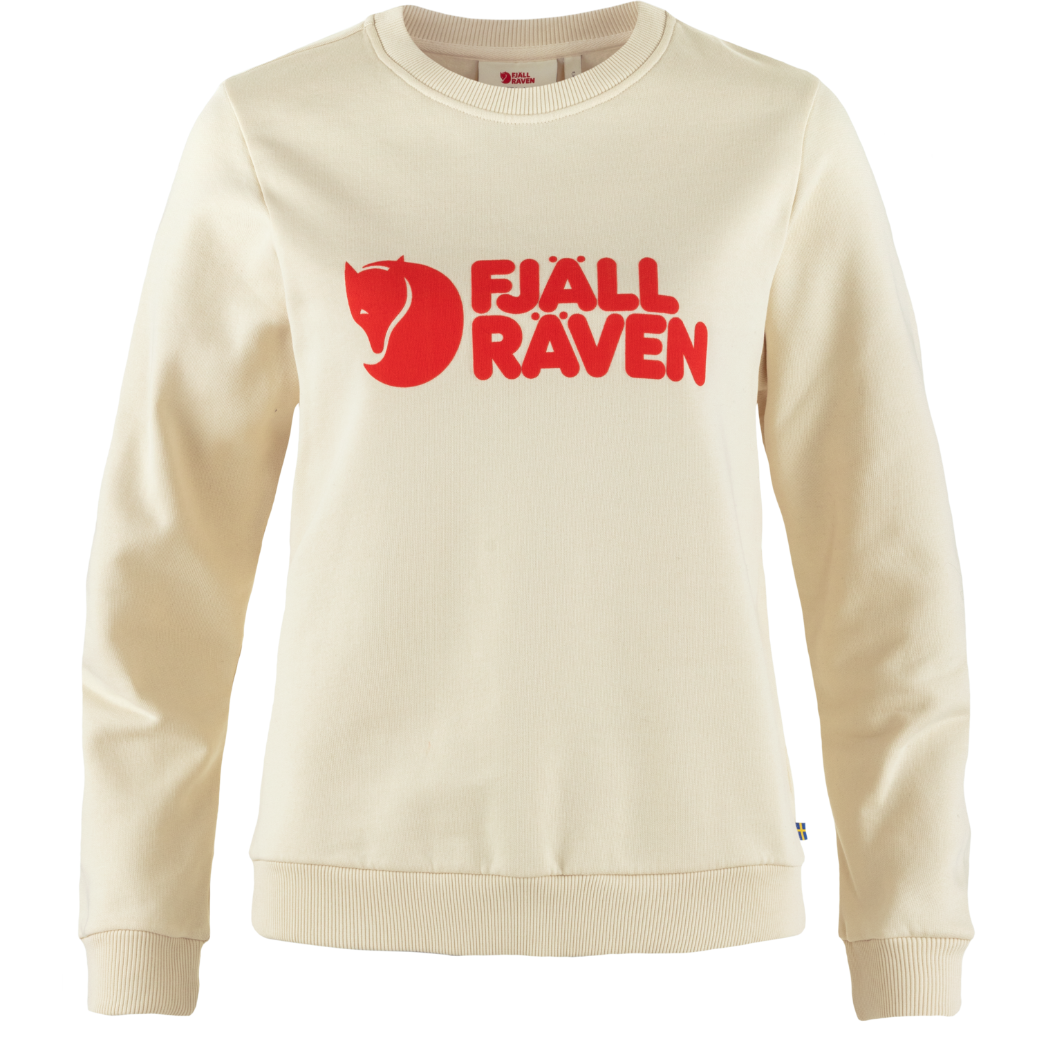 Fjällräven Women’s Fjällräven Logo Sweater Chalk White-Flame Orange