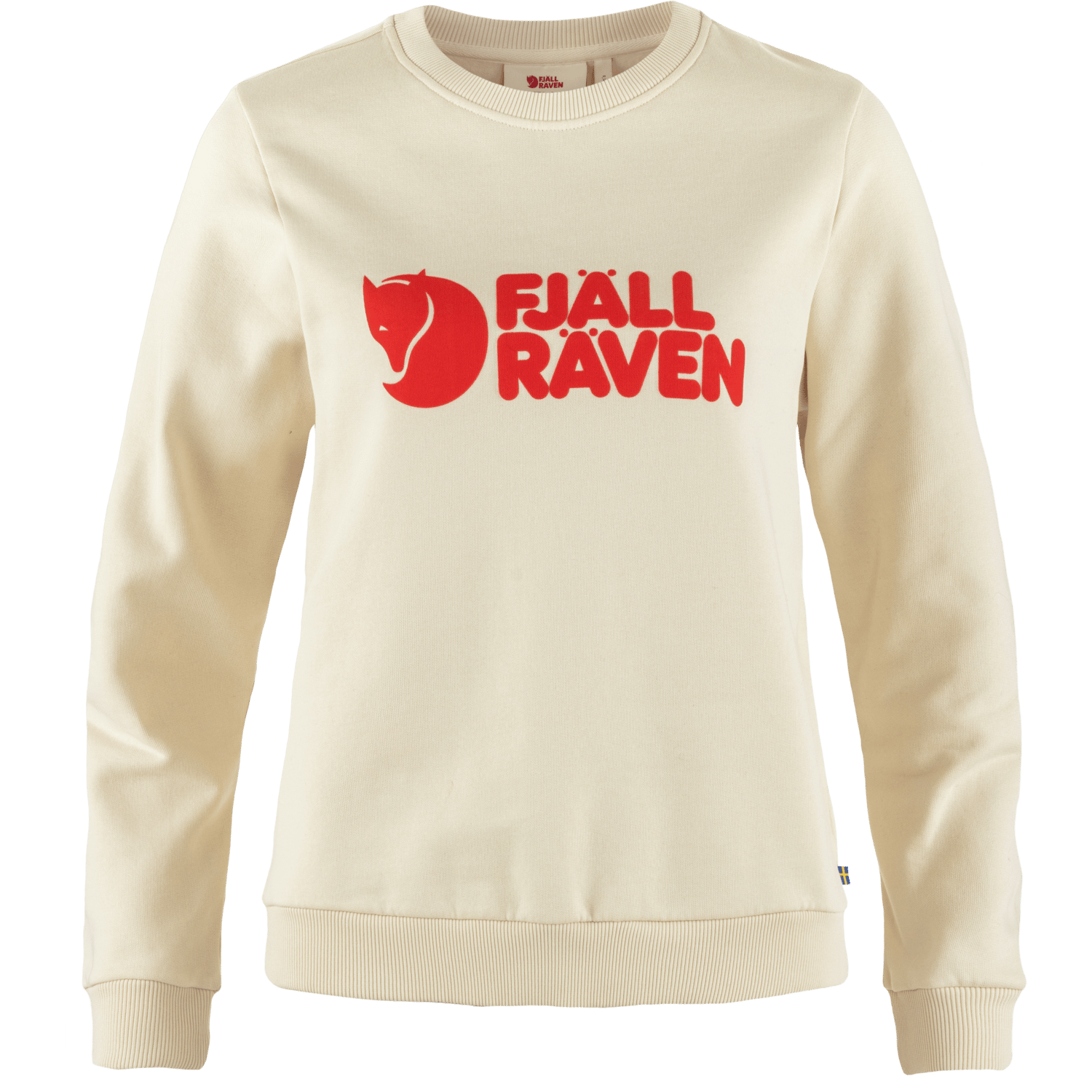 Fjällräven Women's Fjällräven Logo Sweater Chalk White-Flame Orange