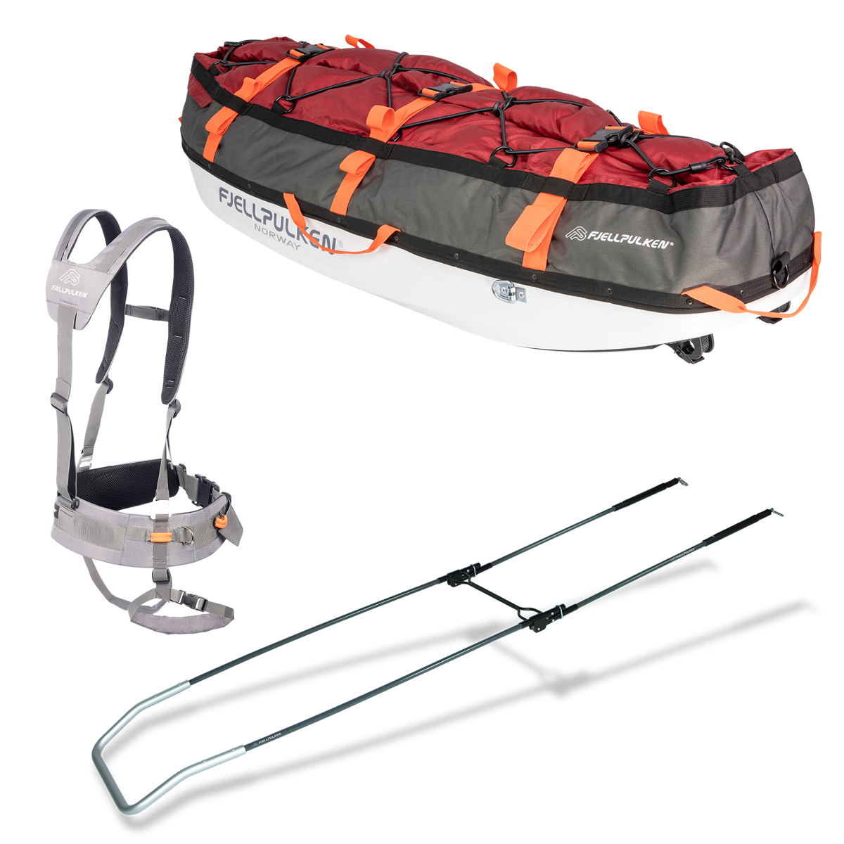 Fjellpulken Touring 145 M/Std Drag Og Touring Sele Red