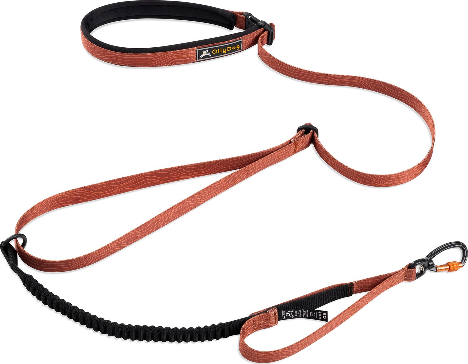 OllyDog Flagstaff Adjustable Spring Leash Clay