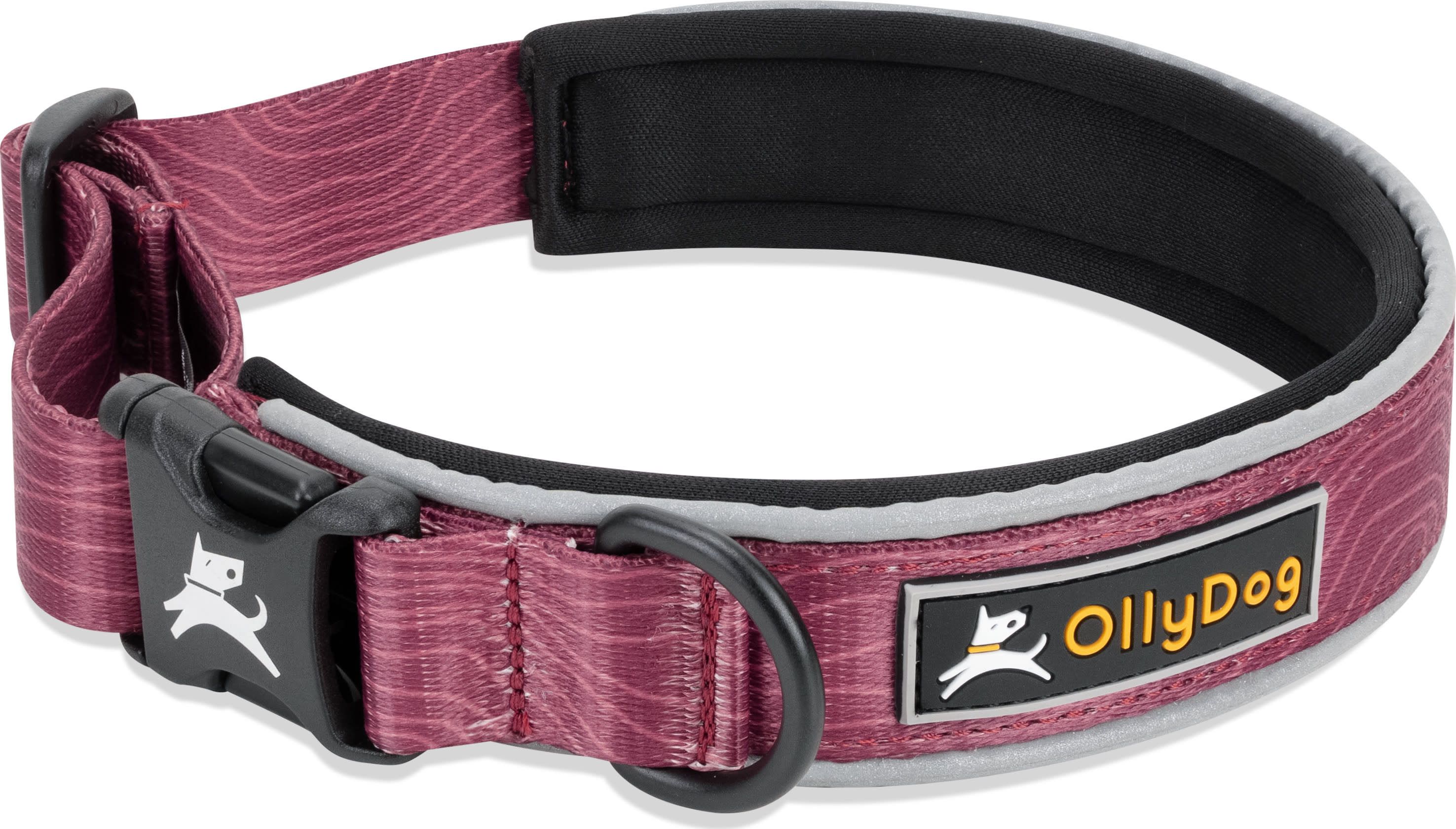 OllyDog Flagstaff Reflective Comfort Collar Rosewood