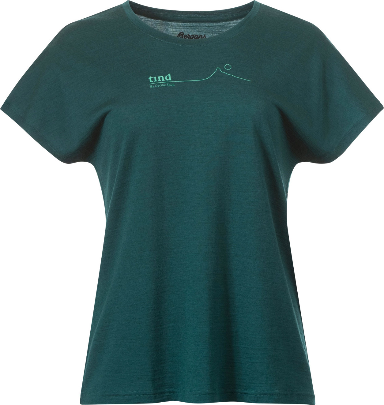 Bergans Women’s Tind Crux Merino Tee Malachite Green/Light Malachite Green Moon Peak