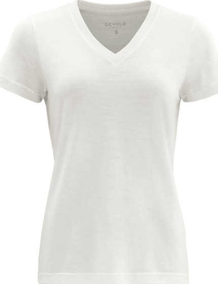 Devold Women’s Hareid Merino 200 Tee V-Neck White