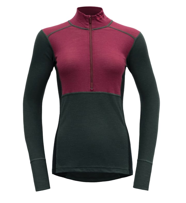 Devold Women's Lauparen Merino 190 Zip Neck Beetroot/Woods/Ink Devold