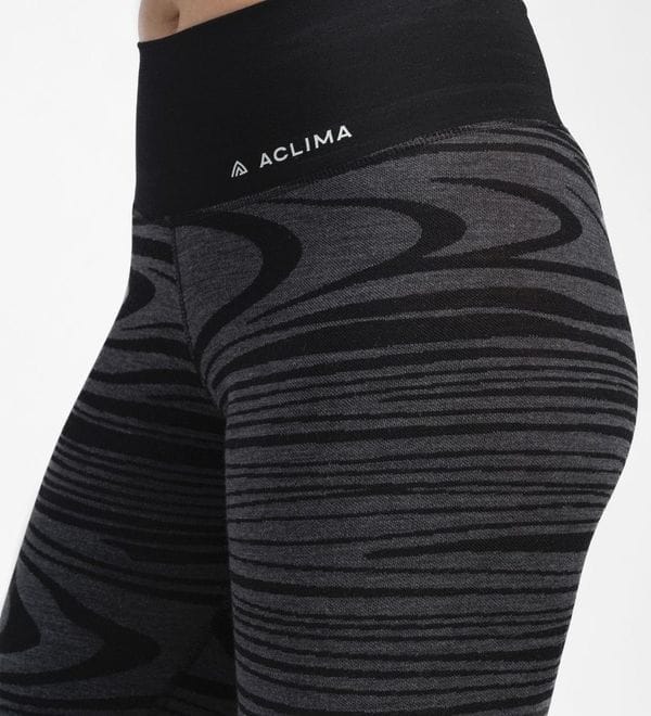 Aclima Women's Warmwool Longs High Waist Black Motion Aclima