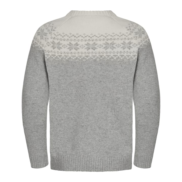 Gridarmor Men's Snøkrystall Round Neck Ullgenser Light Grey/White Gridarmor