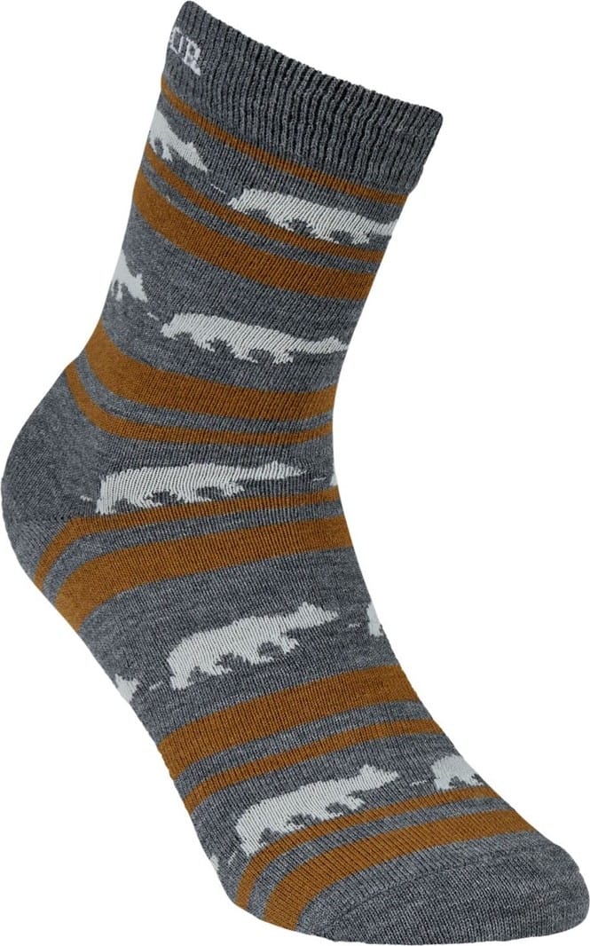 Gridarmor Striped Bear Merino Socks Grey/Beige/White Gridarmor