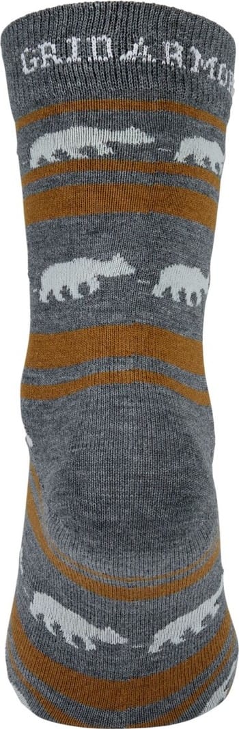 Gridarmor Striped Bear Merino Socks Grey/Beige/White Gridarmor