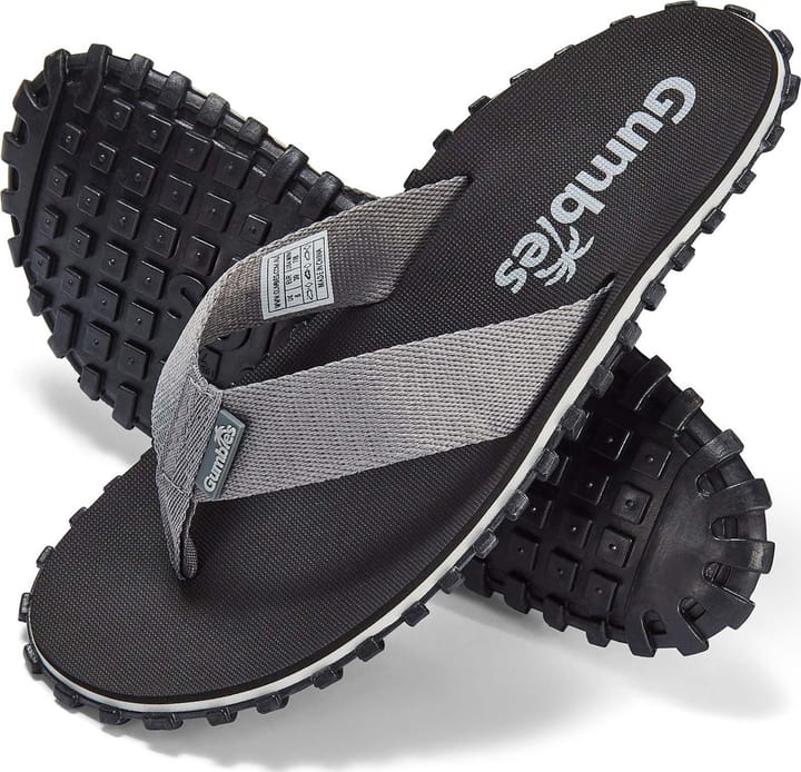 Gumbies Unisex Duckbill Flipflops Black/Grey Gumbies