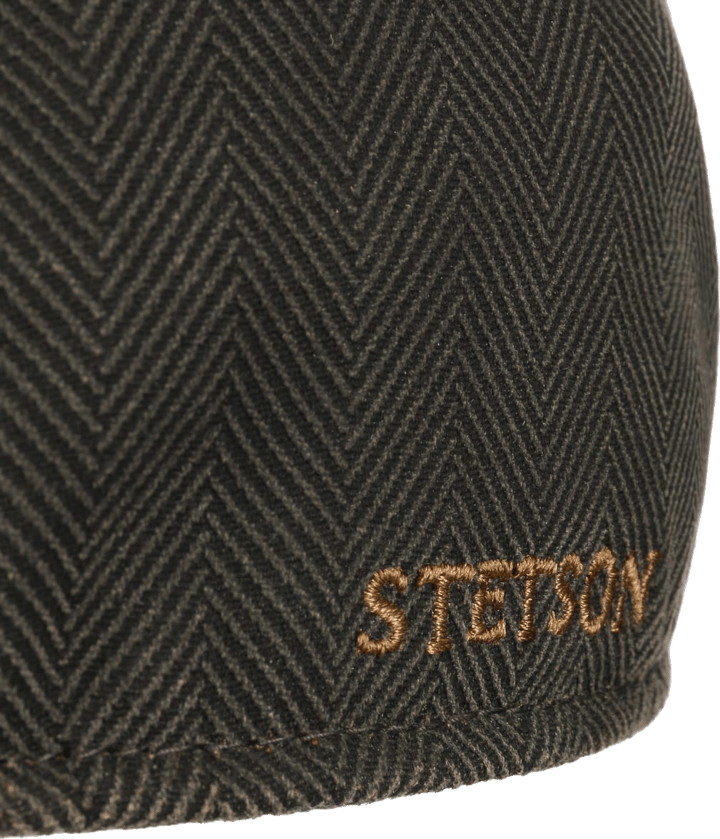 Stetson Men's Herringbone Duck Flat Cap Mud-Black Stetson