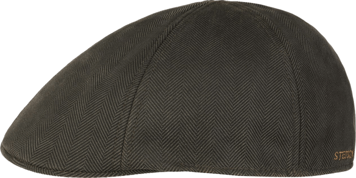 Stetson Men's Herringbone Duck Flat Cap Mud-Black Stetson