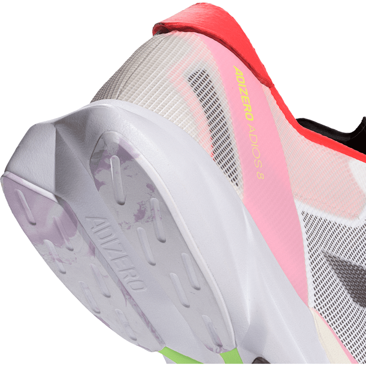 Adidas Men's Adizero Adios 8 Shoes Cloud White/Aurora Met./Solar Red Adidas