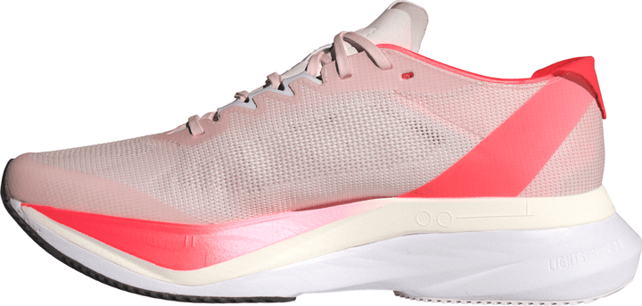 Adidas Women's Adizero Boston 12 Shoes Sandy Pink/Aurora Met./Solar Red Adidas