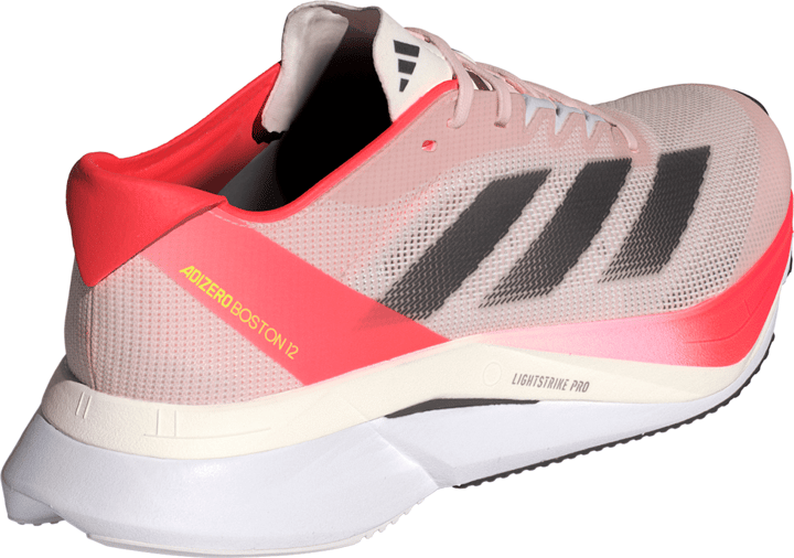 Adidas Women's Adizero Boston 12 Shoes Sandy Pink/Aurora Met./Solar Red Adidas