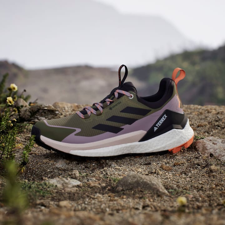 Adidas Women's Terrex Free Hiker 2.0 Low GORE-TEX Hiking Shoes Olive Strata/Aurora Black/Amber Tint Adidas