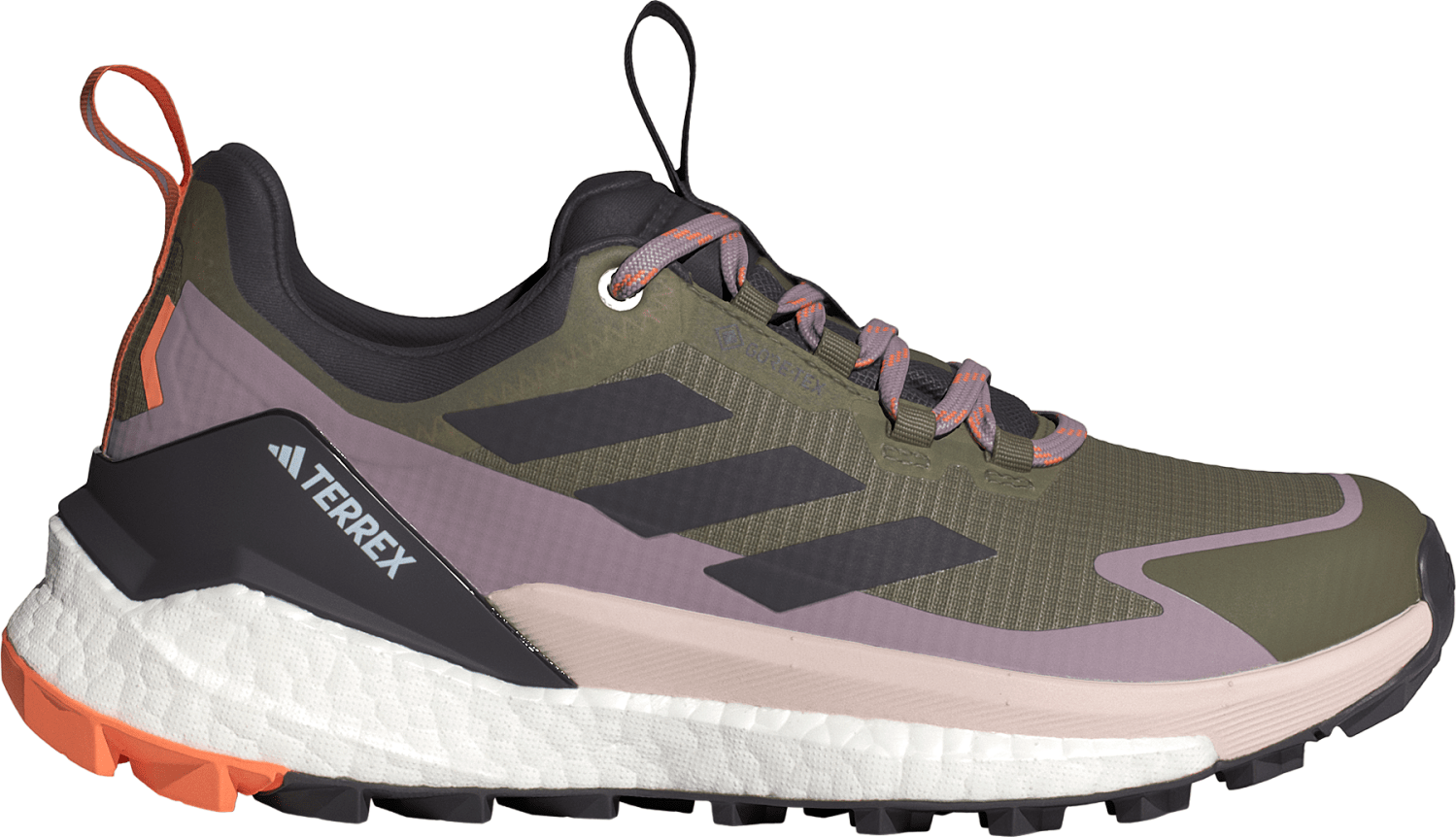 Adidas Women’s Terrex Free Hiker 2.0 Low GORE-TEX Hiking Shoes Olive Strata/Aurora Black/Amber Tint