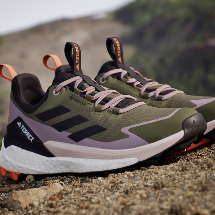 Adidas Women's Terrex Free Hiker 2.0 Low GORE-TEX Hiking Shoes Olive Strata/Aurora Black/Amber Tint Adidas