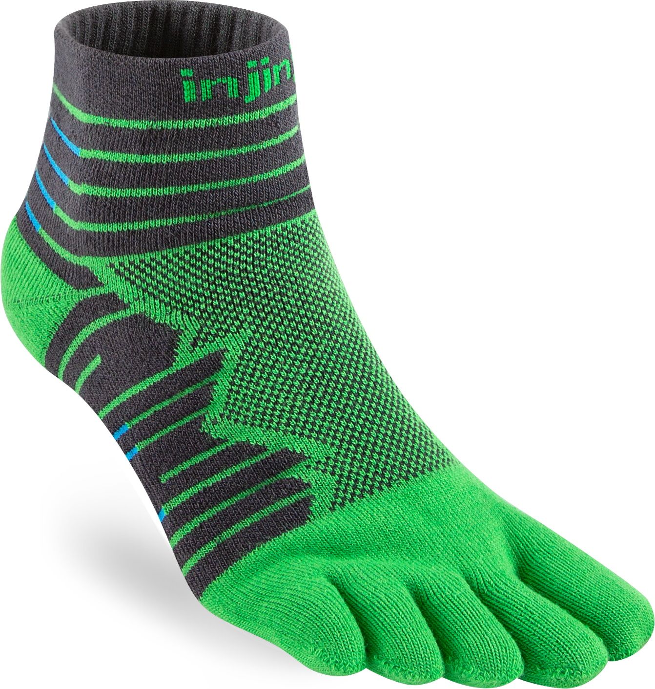 Injinji Men's Ultra Run Mini-Crew Emerald