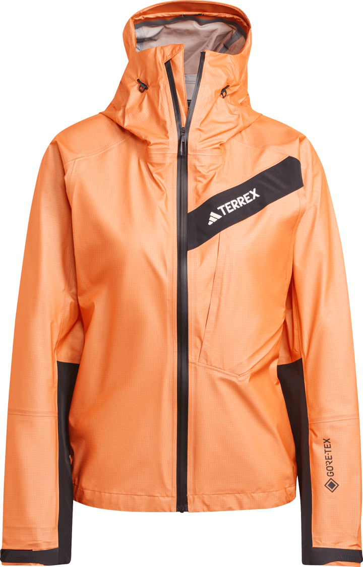 Adidas Women's Terrex Techrock Light GORE-TEX Active Rain Jacket Semi Impact Orange Adidas