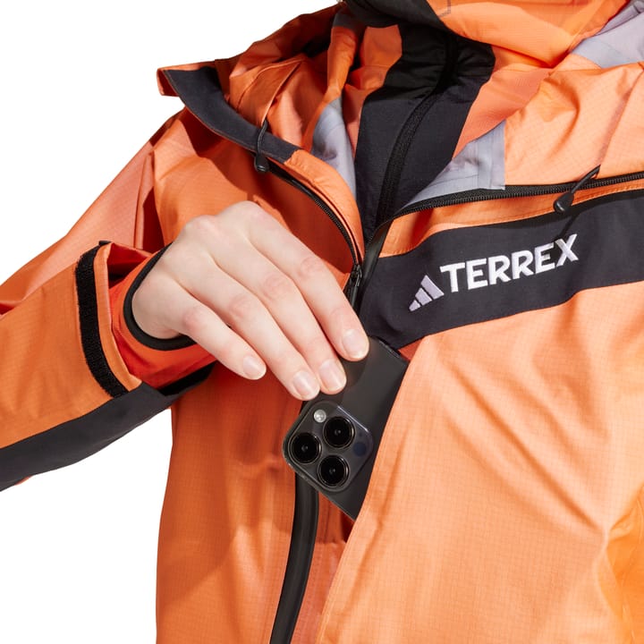 Adidas Women's Terrex Techrock Light GORE-TEX Active Rain Jacket Semi Impact Orange Adidas