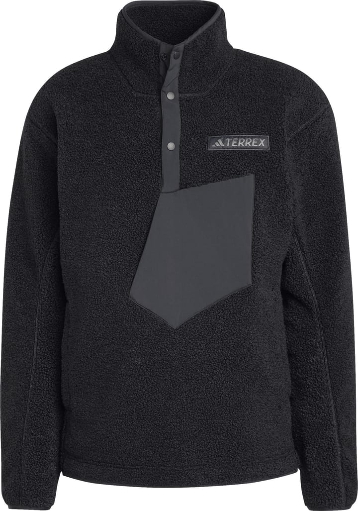 Adidas Men's Terrex Xploric High Pile Fleece Pullover Sweatshirt Black Adidas