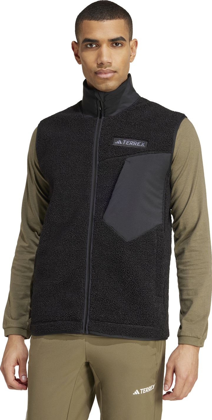 Adidas Men's Terrex Xploric High Pile Fleece Vest Black Adidas