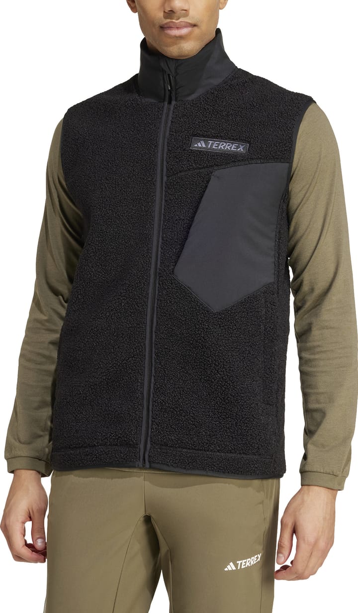 Adidas Men's Terrex Xploric High Pile Fleece Vest Black Adidas