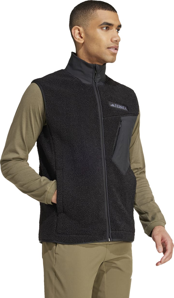 Adidas Men's Terrex Xploric High Pile Fleece Vest Black Adidas