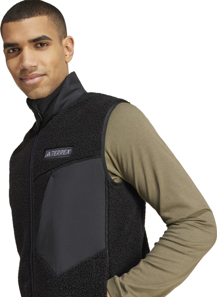 Adidas Men's Terrex Xploric High Pile Fleece Vest Black Adidas