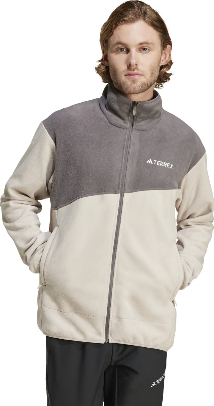 Adidas Men's Terrex Multi Full-Zip Fleece Jacka Wonder Beige/CharCoal Adidas