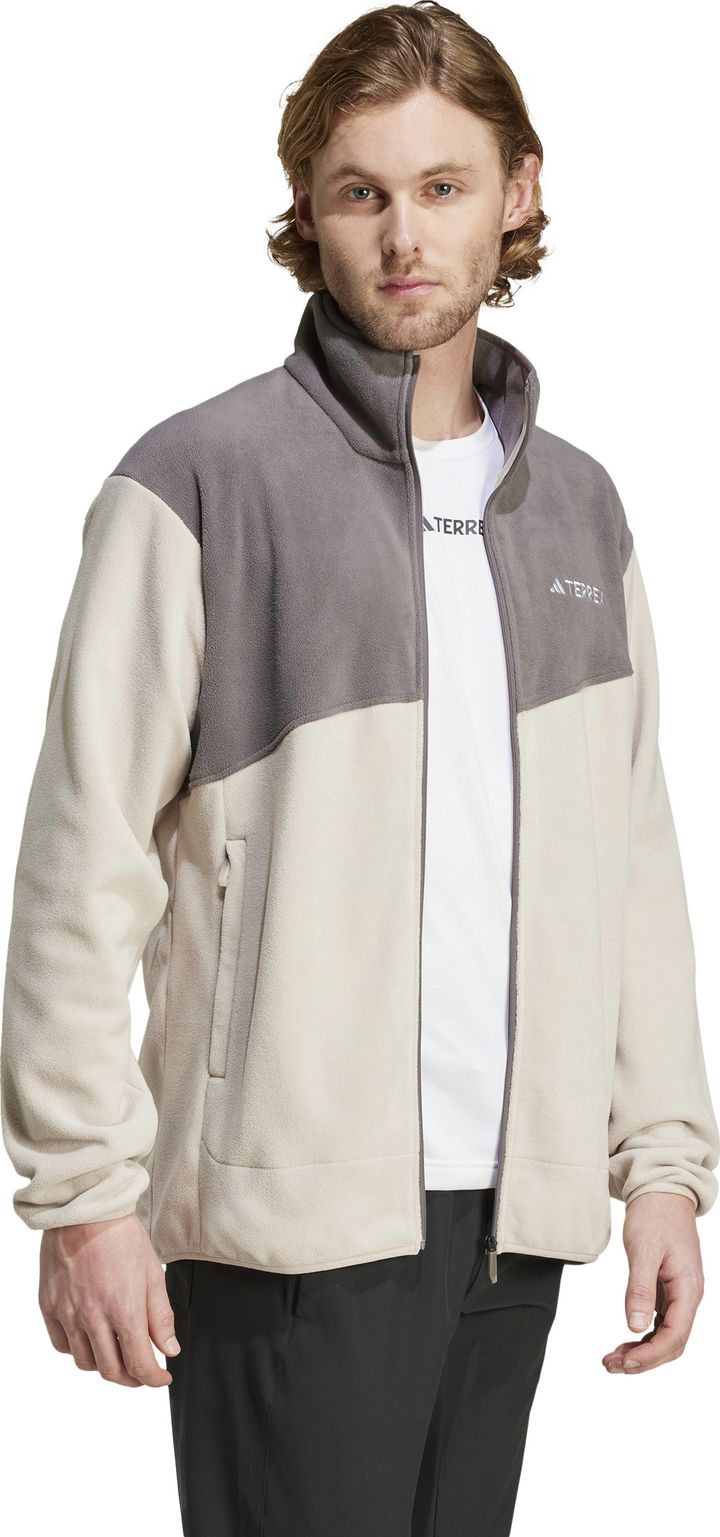 Adidas Men's Terrex Multi Full-Zip Fleece Jacka Wonder Beige/CharCoal Adidas