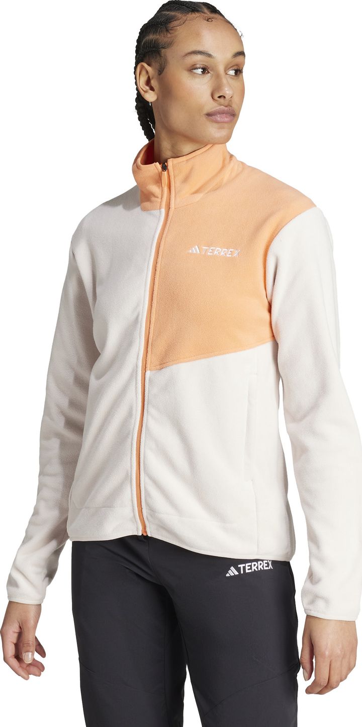 Adidas Women's Multi Full-Zip Fleece Jacket Putty Mauve/Amber Tint Adidas